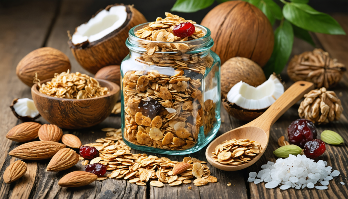 découvrez une recette simple de granola fait maison, sain et délicieux, préparé avec des ingrédients naturels pour un petit-déjeuner équilibré.